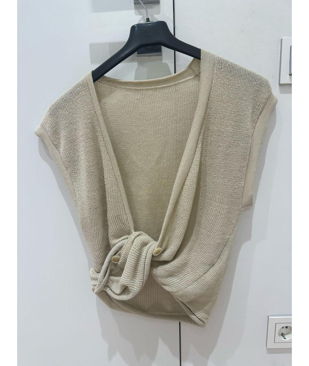 JACQUEMUS Бежевая льняная майка, фото 5