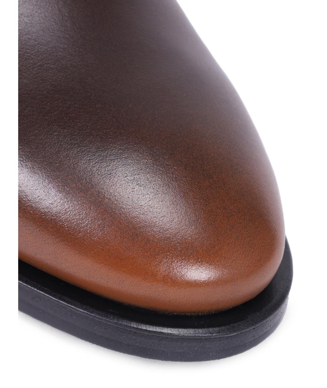 SANTONI Коричневые кожаные ботфорты, фото 5