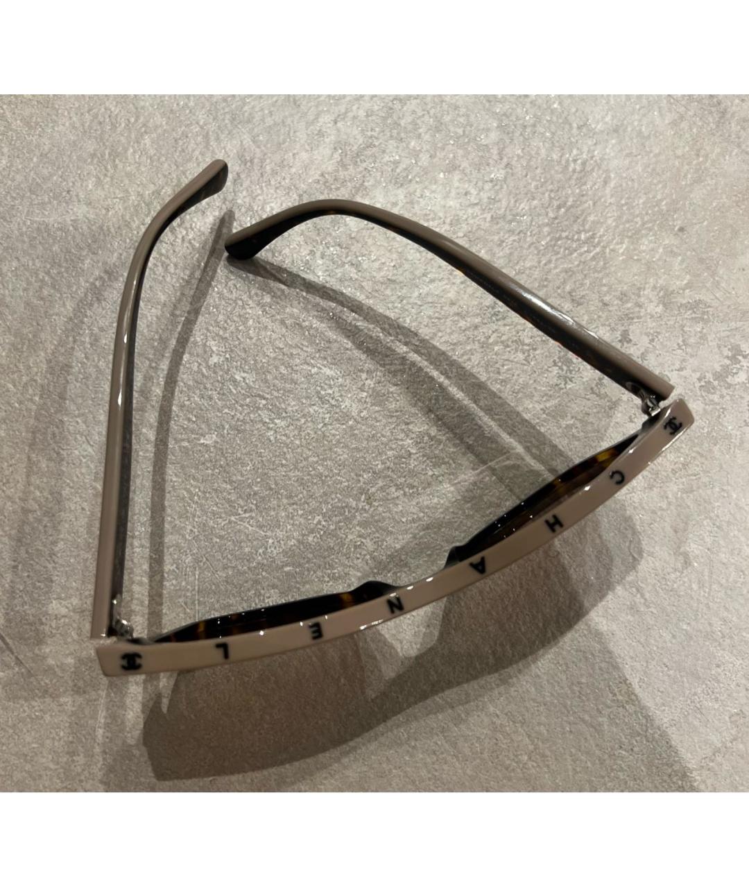 CHANEL Коричневые пластиковые солнцезащитные очки, фото 6