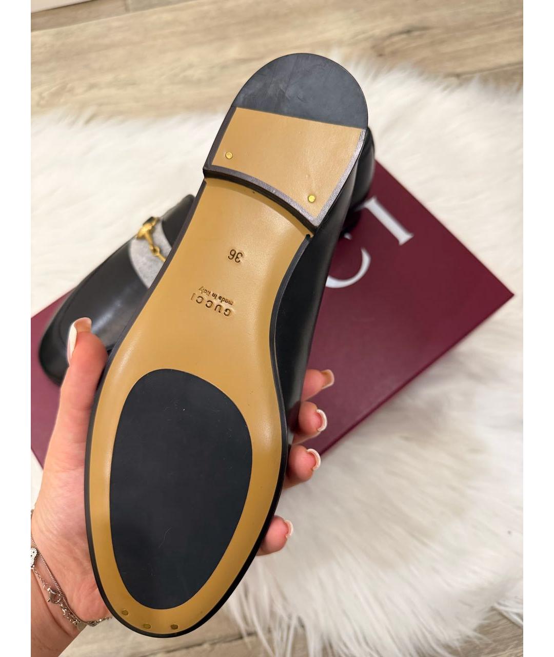 GUCCI Черные кожаные лоферы, фото 7