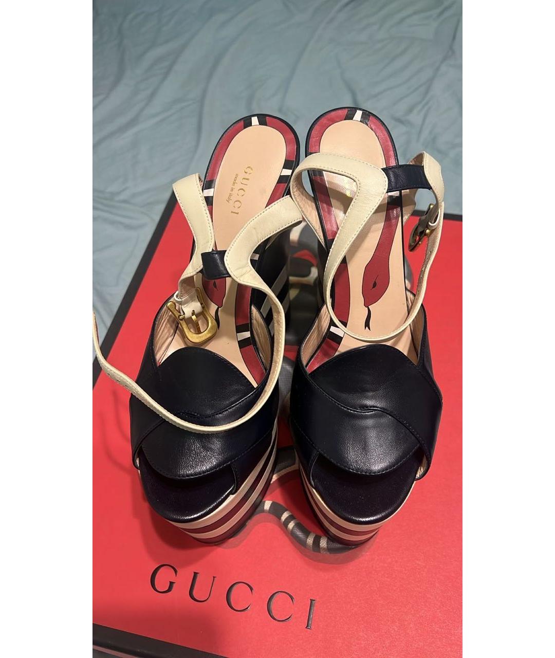 GUCCI Мульти кожаные босоножки, фото 2