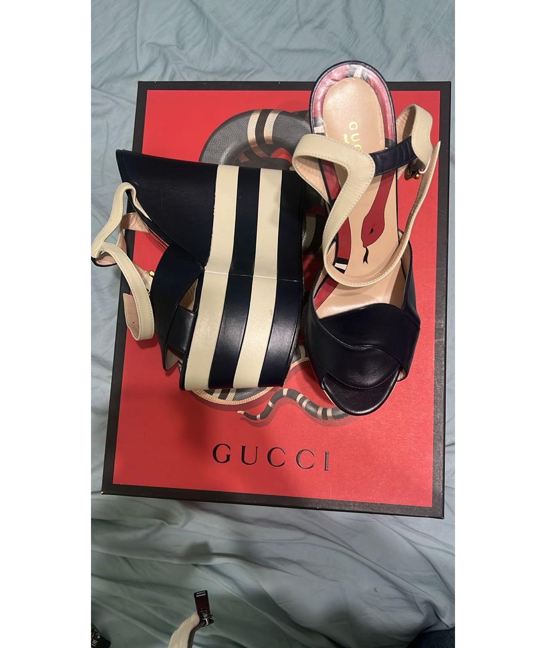 GUCCI Мульти кожаные босоножки, фото 6