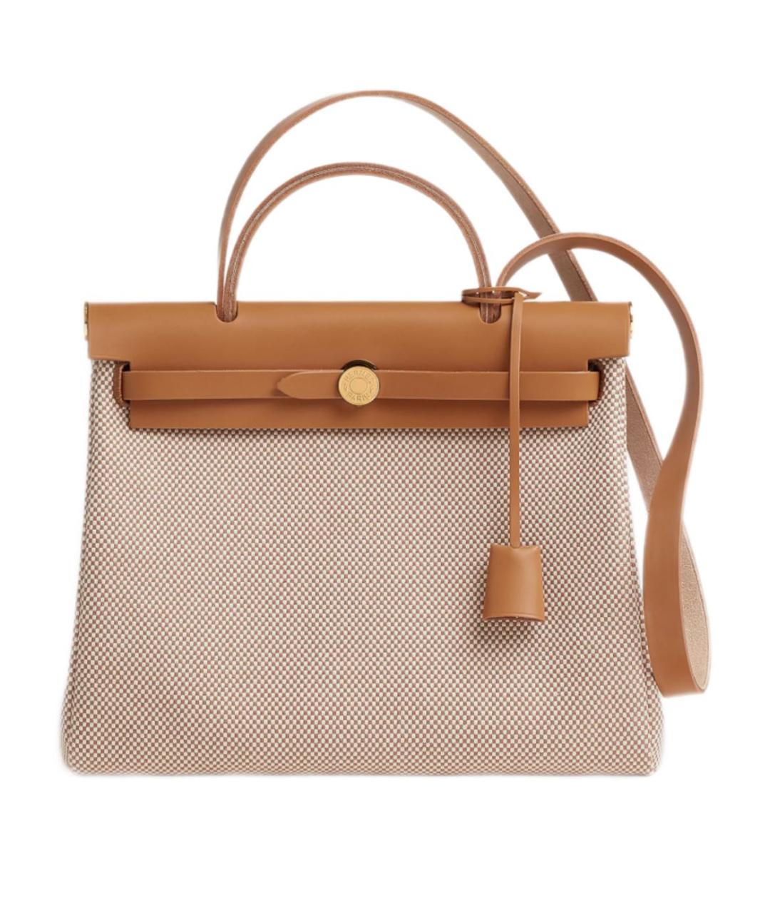 HERMES Бежевая тканевая сумка через плечо, фото 1