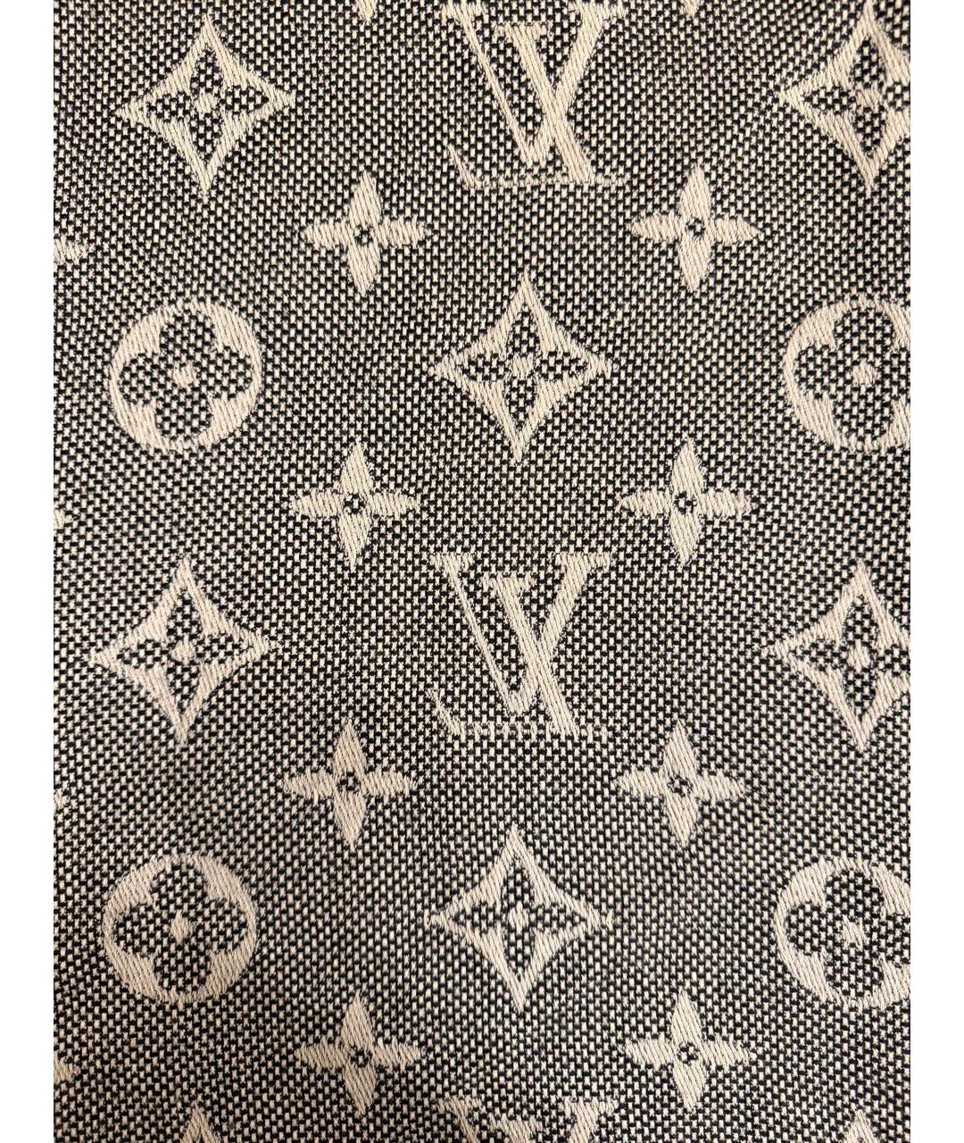 LOUIS VUITTON Коричневый шерстяной шарф, фото 2