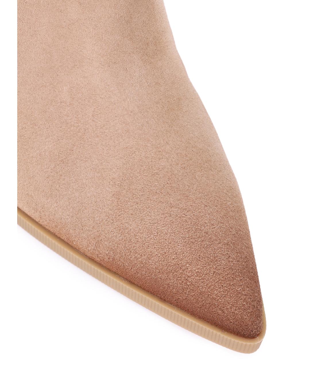 SANTONI Бежевые замшевые сапоги, фото 5