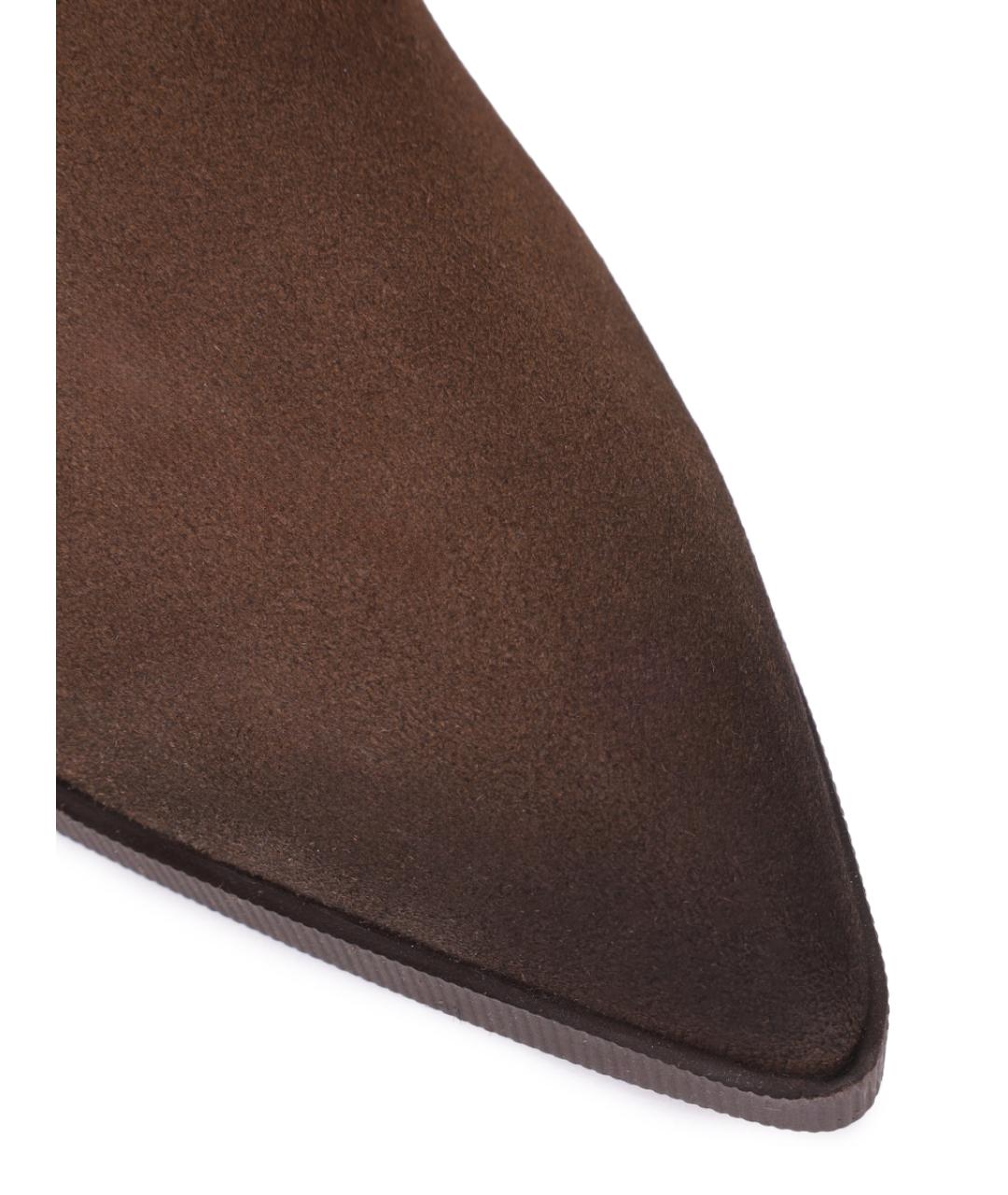 SANTONI Коричневые замшевые сапоги, фото 5