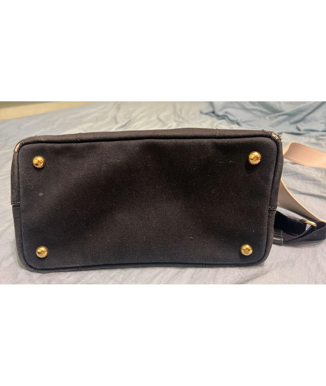 PRADA Черная хлопковая сумка тоут, фото 2