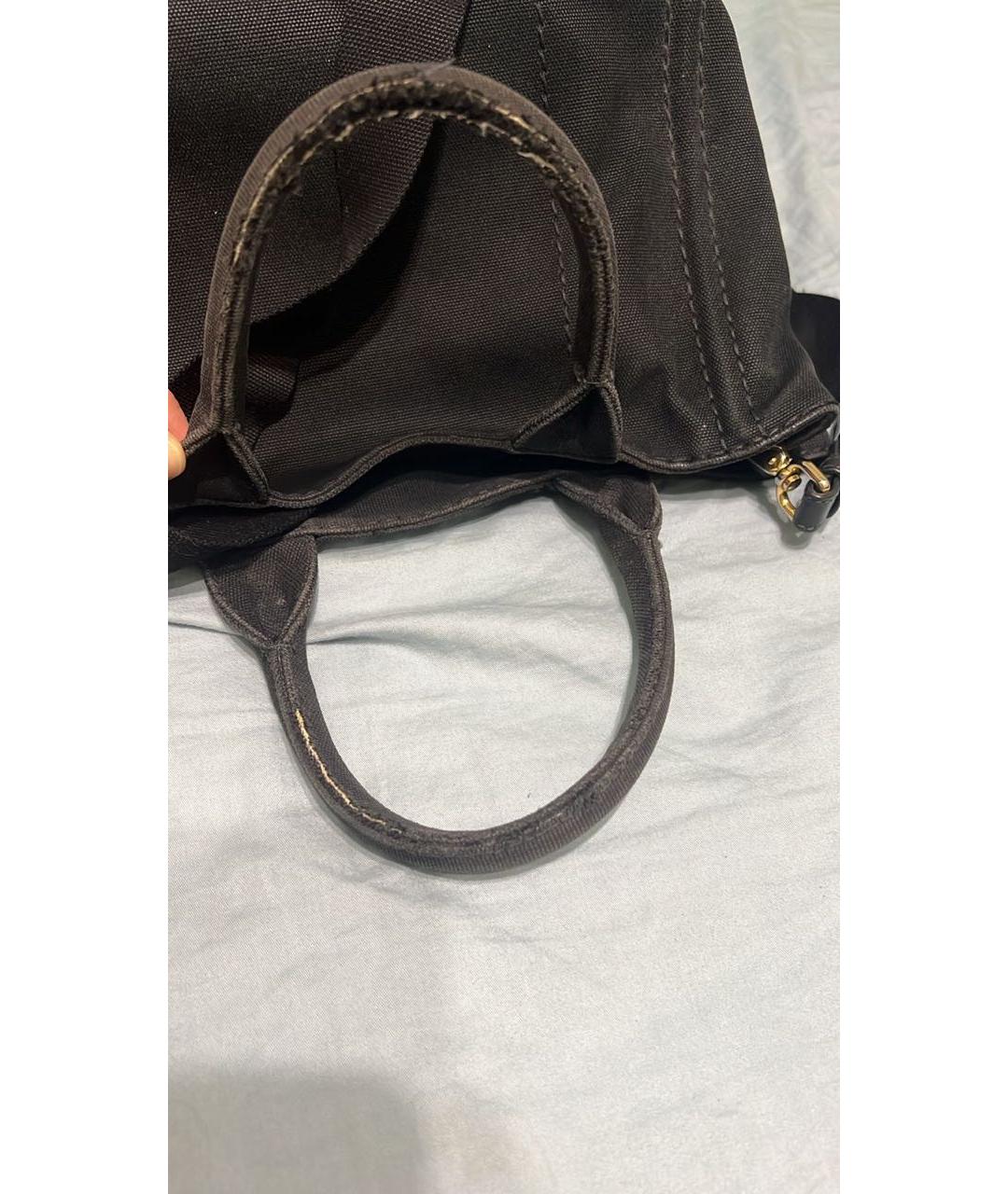 PRADA Черная хлопковая сумка тоут, фото 3