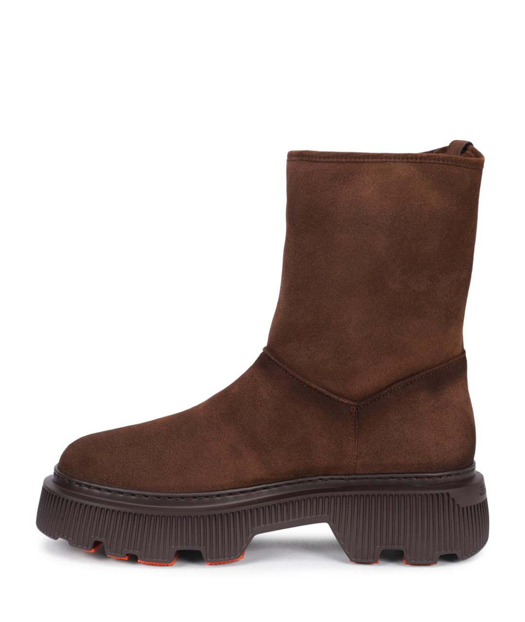 SANTONI Коричневые замшевые ботинки, фото 3