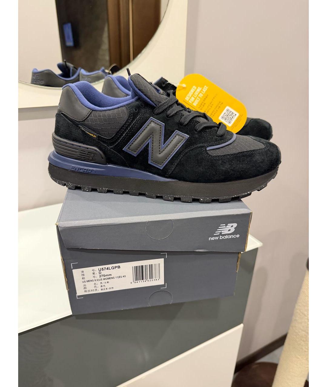 NEW BALANCE Черные замшевые низкие кроссовки / кеды, фото 5