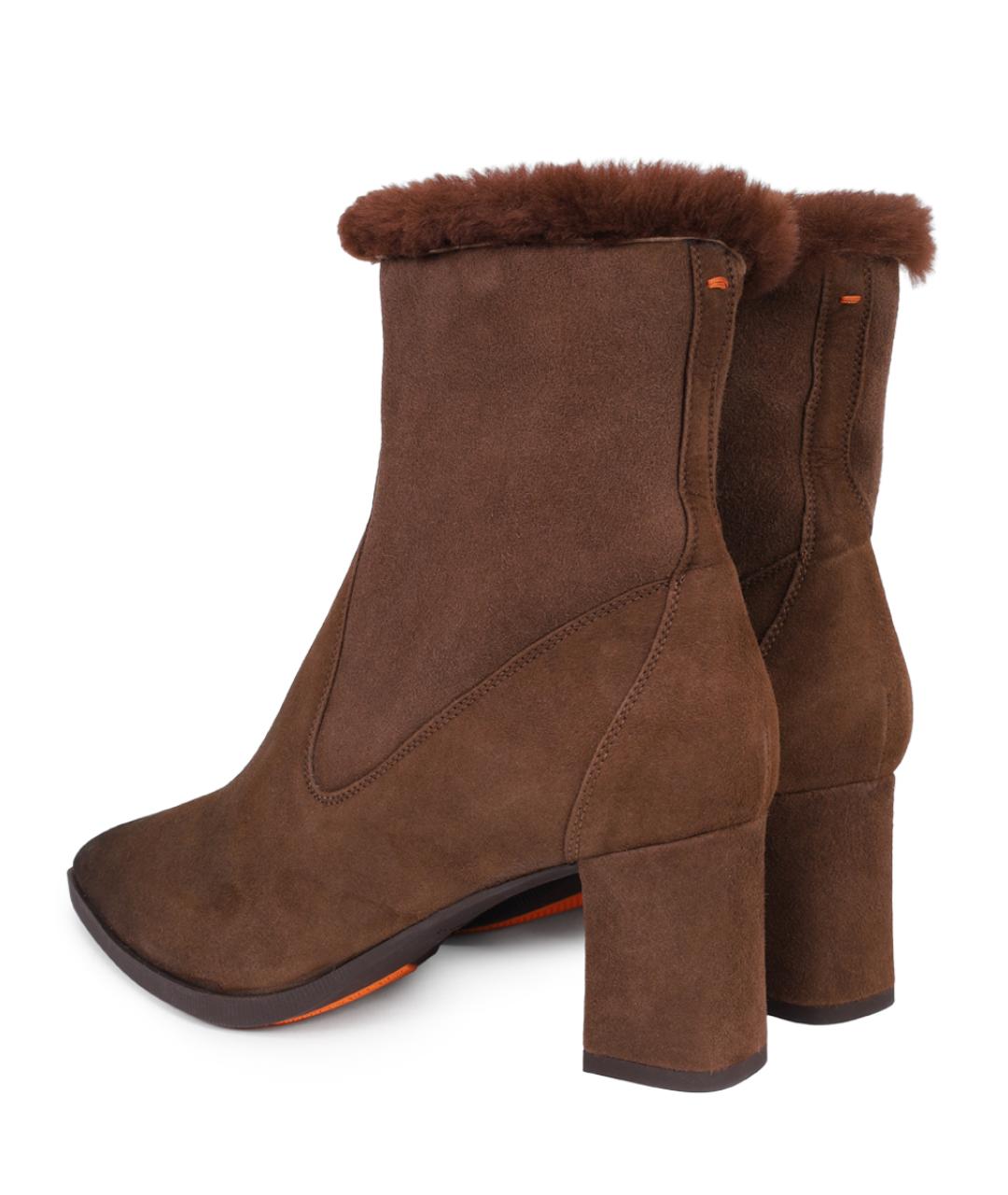 SANTONI Коричневые замшевые ботильоны, фото 4