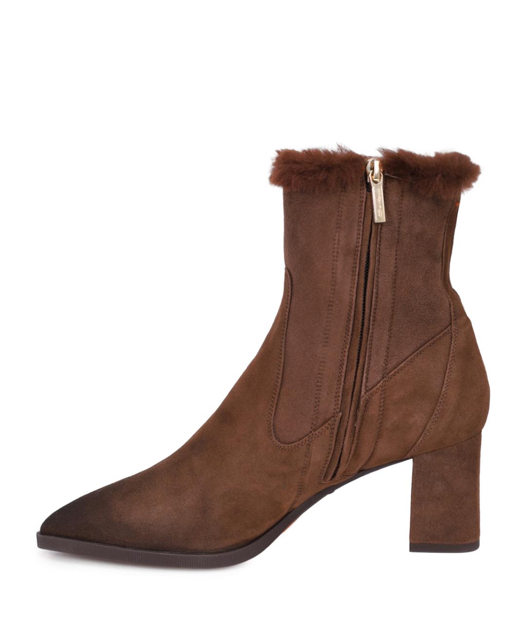 SANTONI Коричневые замшевые ботильоны, фото 3