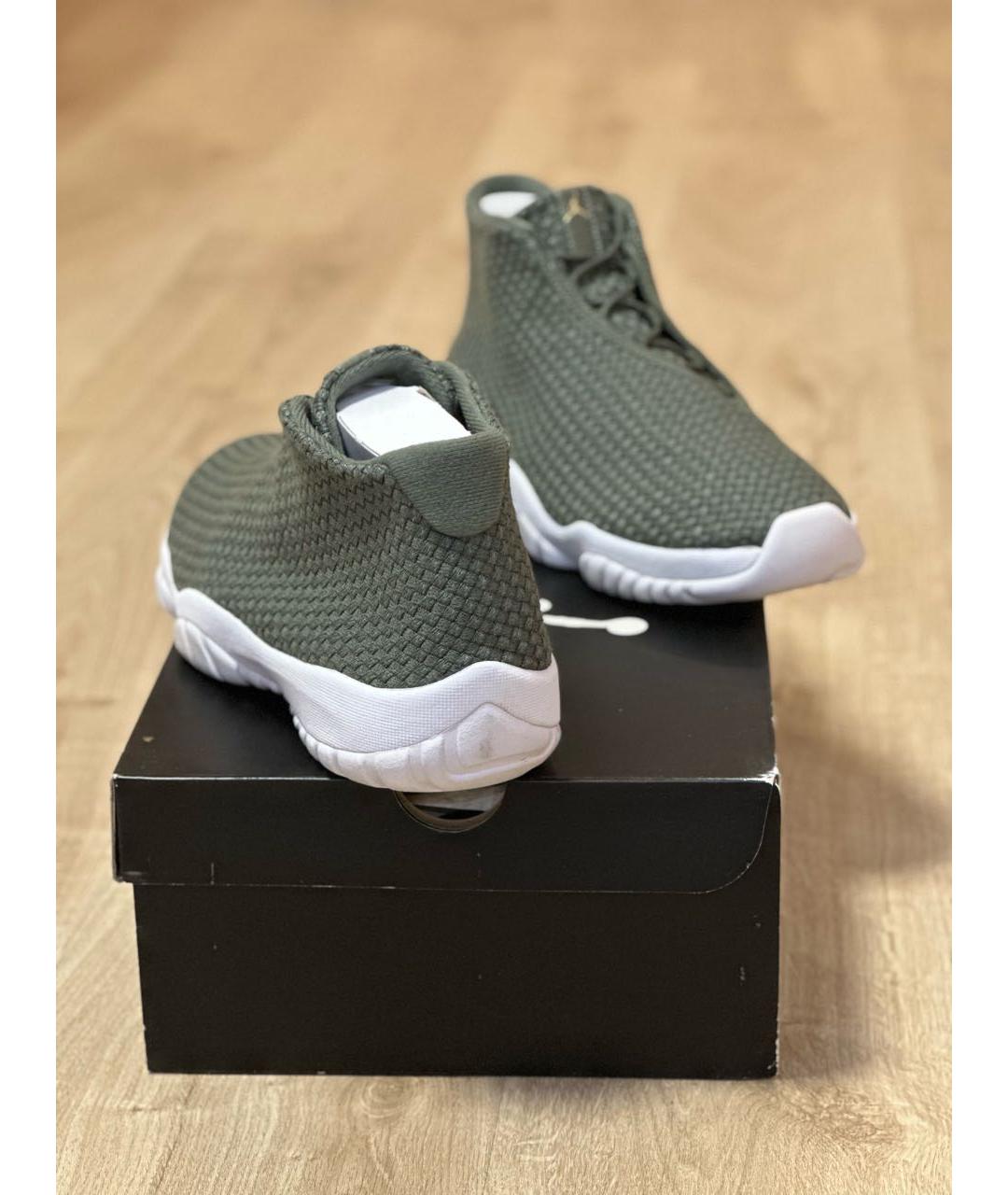 JORDAN Зеленые текстильные высокие кроссовки / кеды, фото 4