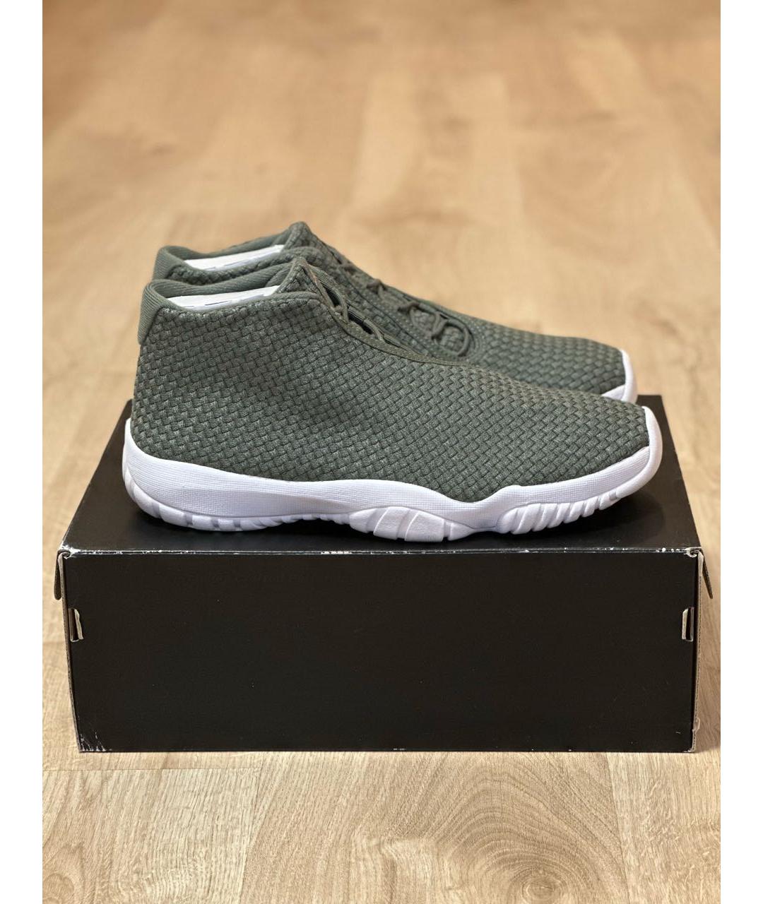 JORDAN Зеленые текстильные высокие кроссовки / кеды, фото 7
