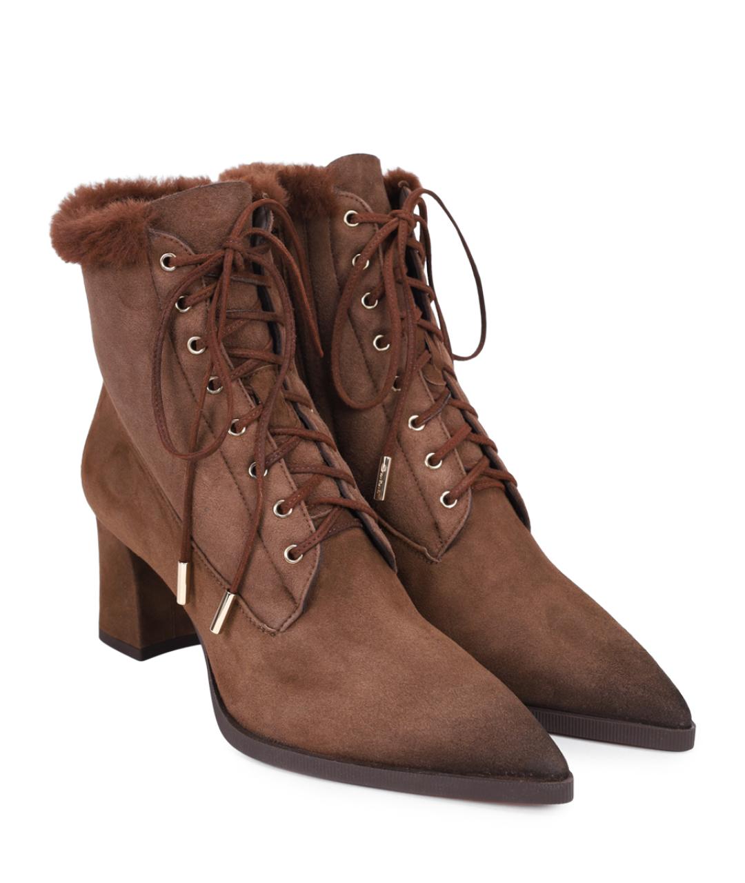 SANTONI Коричневые замшевые ботильоны, фото 2