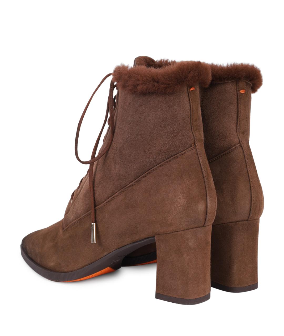 SANTONI Коричневые замшевые ботильоны, фото 4