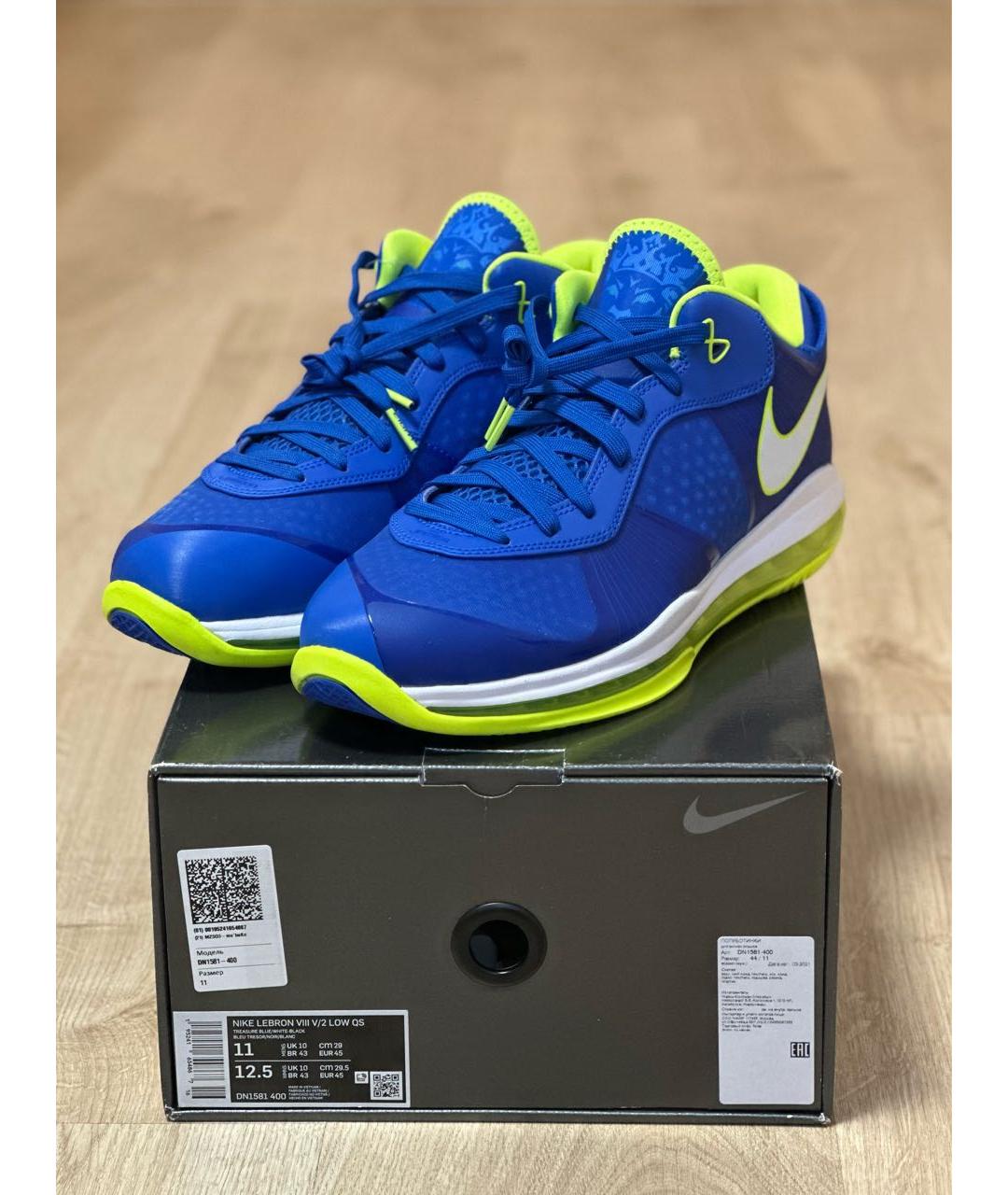 NIKE Синие синтетические низкие кроссовки / кеды, фото 2