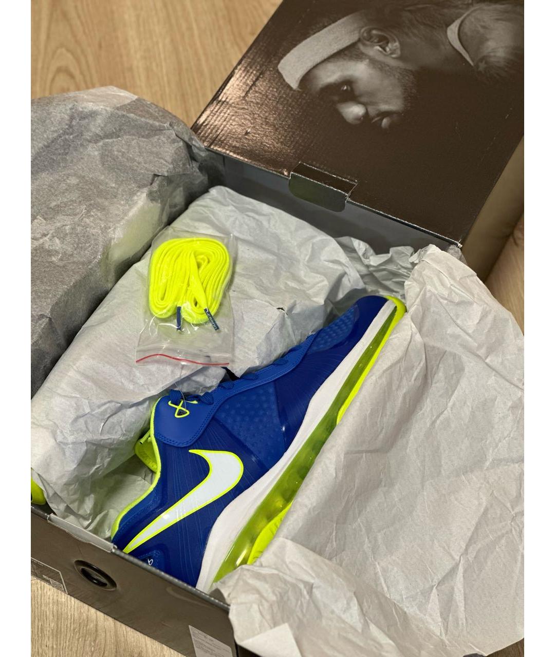 NIKE Синие синтетические низкие кроссовки / кеды, фото 5