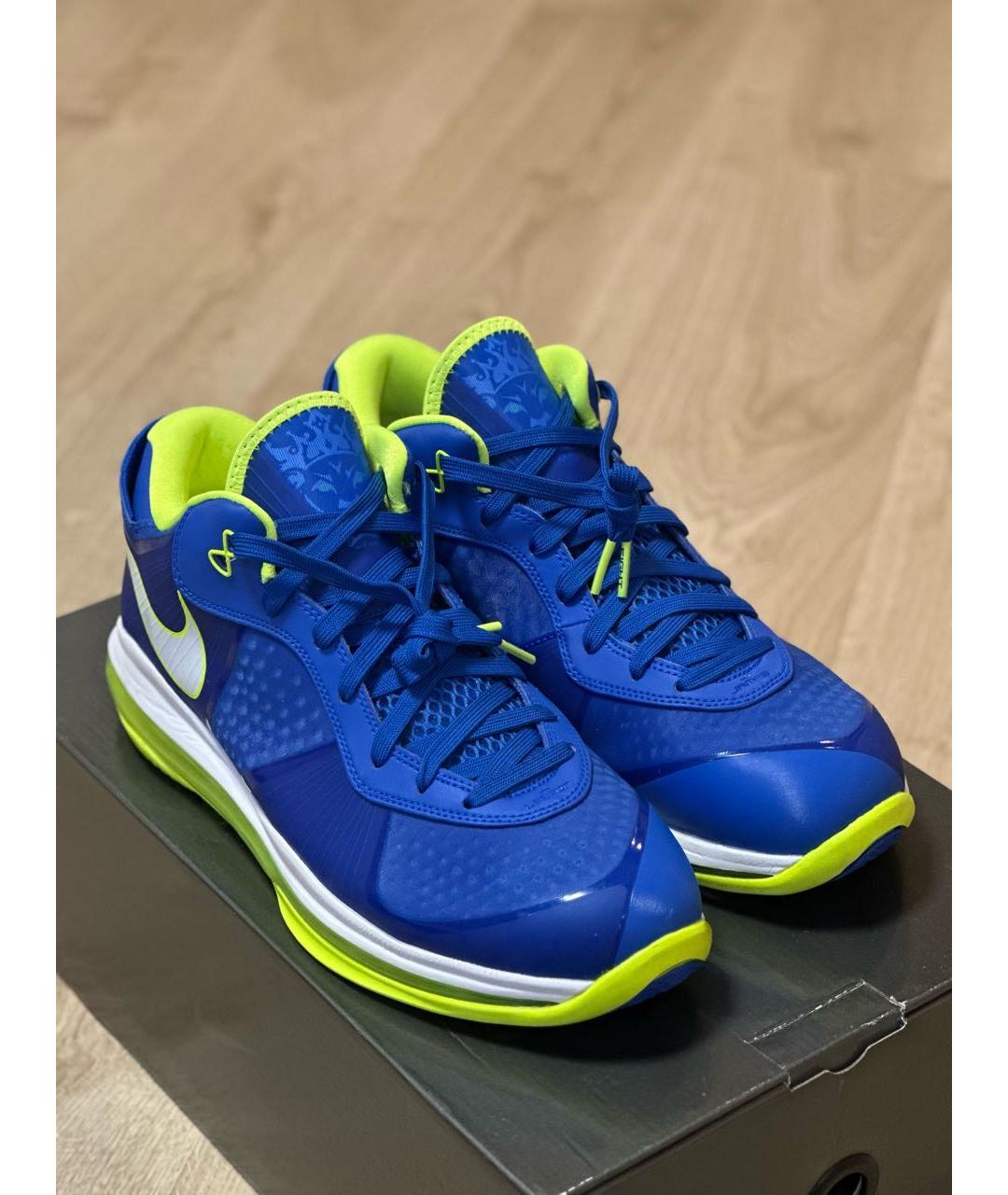 NIKE Синие синтетические низкие кроссовки / кеды, фото 3