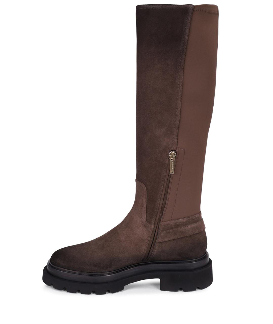 SANTONI Коричневые замшевые сапоги, фото 3