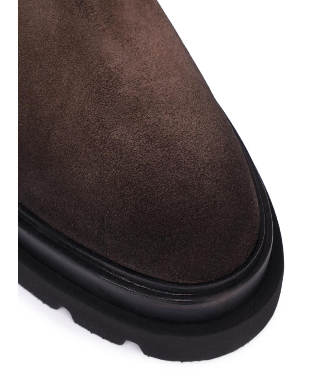 SANTONI Коричневые замшевые сапоги, фото 5