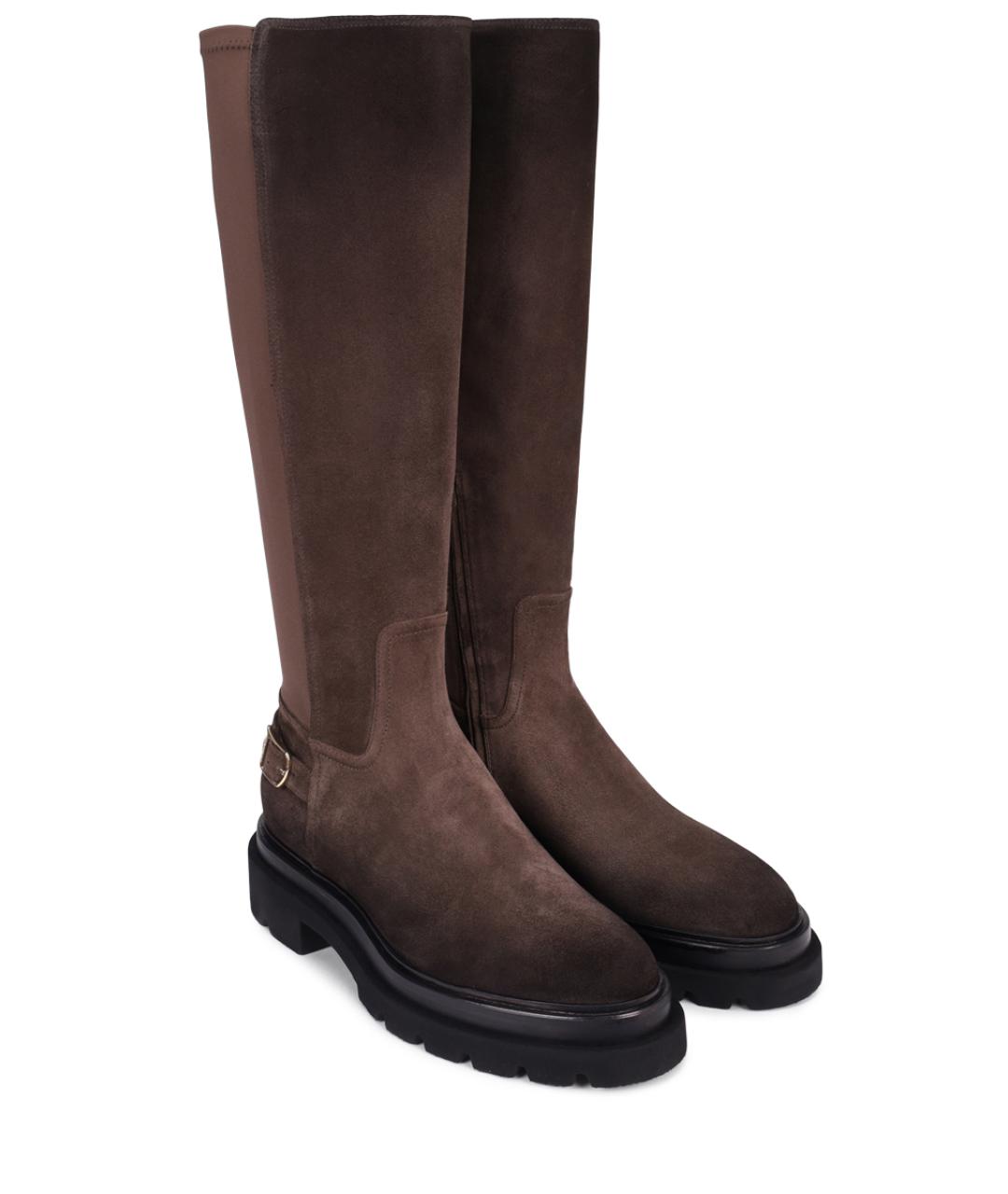 SANTONI Коричневые замшевые сапоги, фото 2