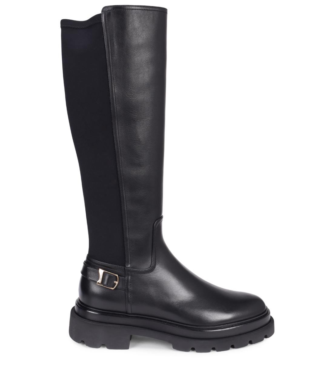 SANTONI Черные кожаные сапоги, фото 1