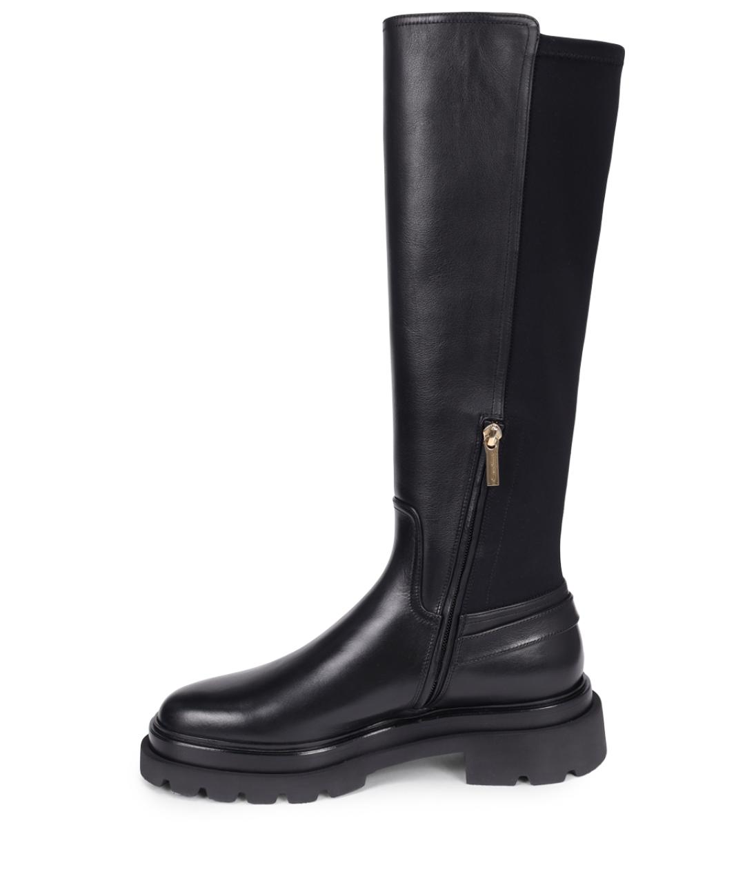 SANTONI Черные кожаные сапоги, фото 3