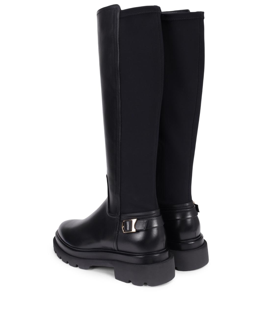 SANTONI Черные кожаные сапоги, фото 4