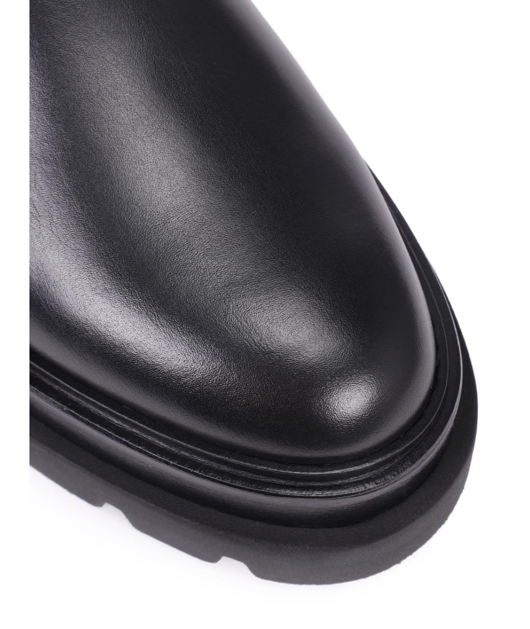 SANTONI Черные кожаные сапоги, фото 5