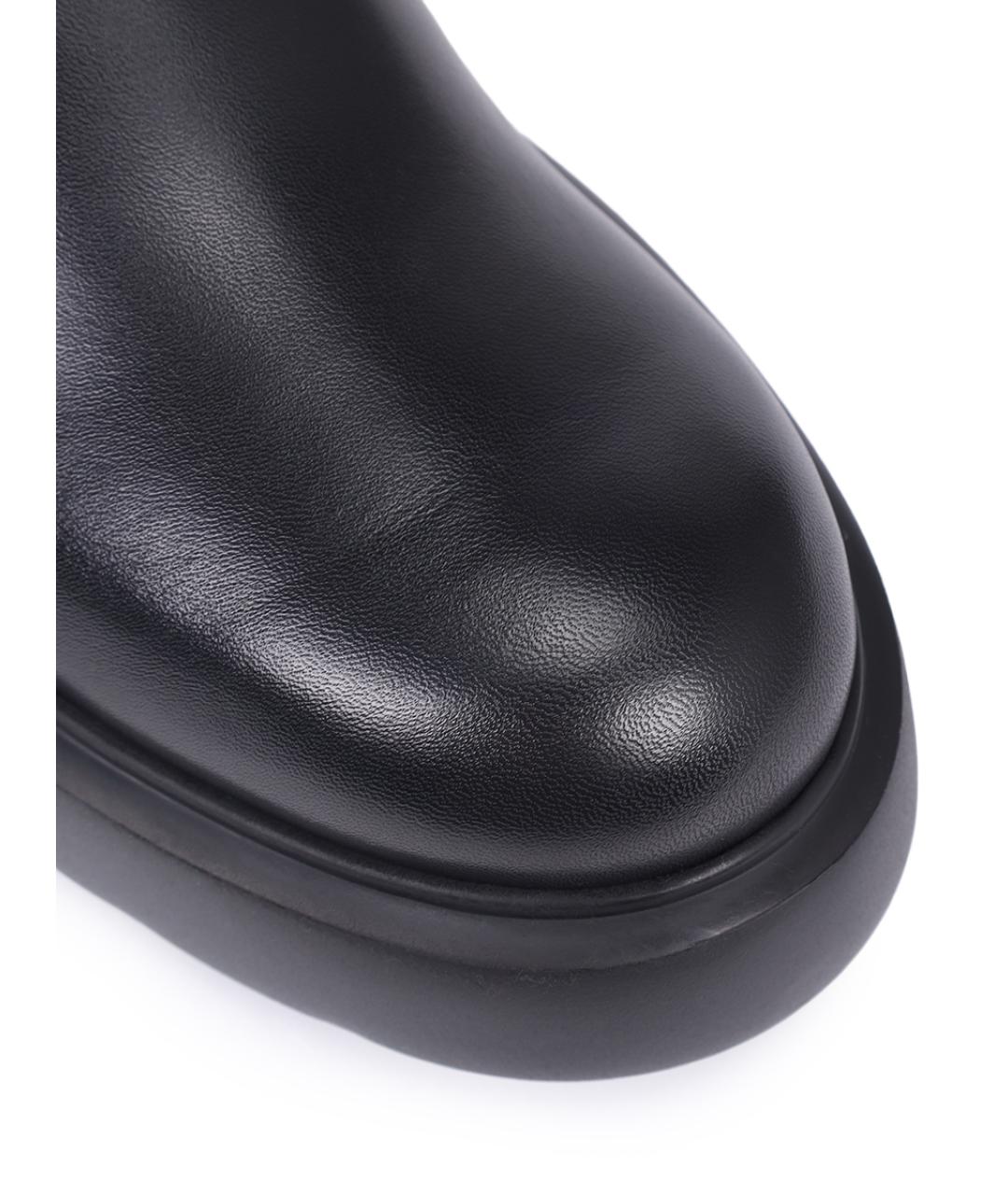 SANTONI Черные кожаные ботинки, фото 5