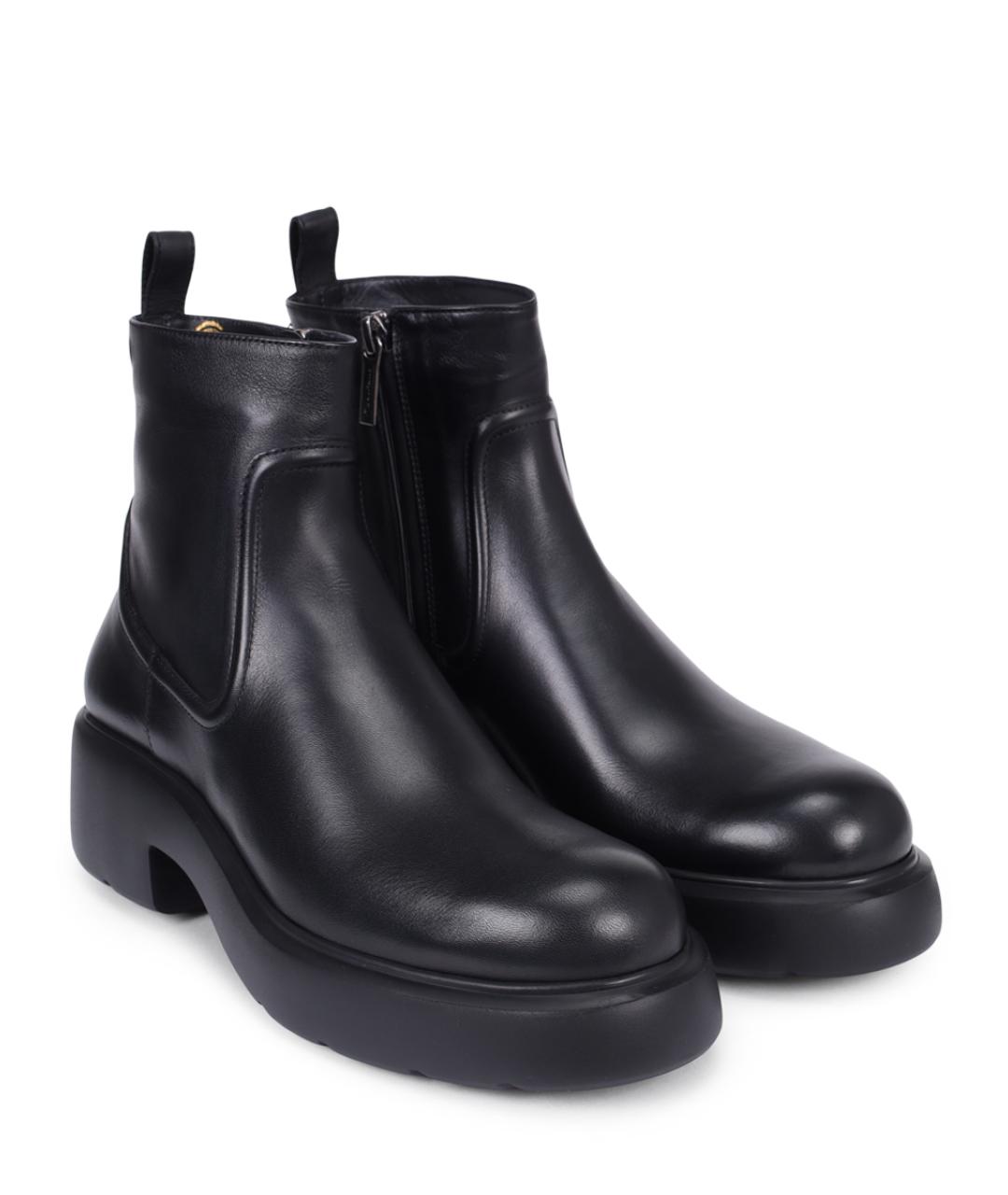 SANTONI Черные кожаные ботинки, фото 2