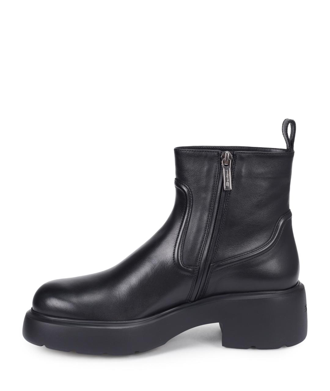 SANTONI Черные кожаные ботинки, фото 3