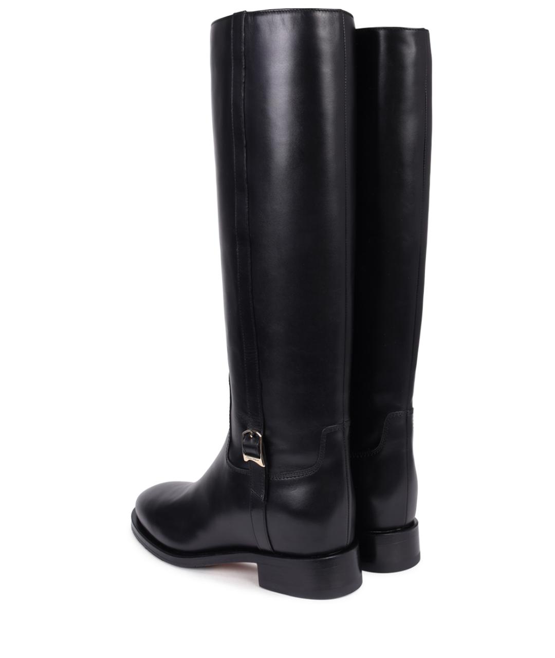 SANTONI Черные кожаные сапоги, фото 4