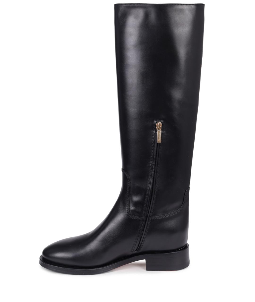 SANTONI Черные кожаные сапоги, фото 3