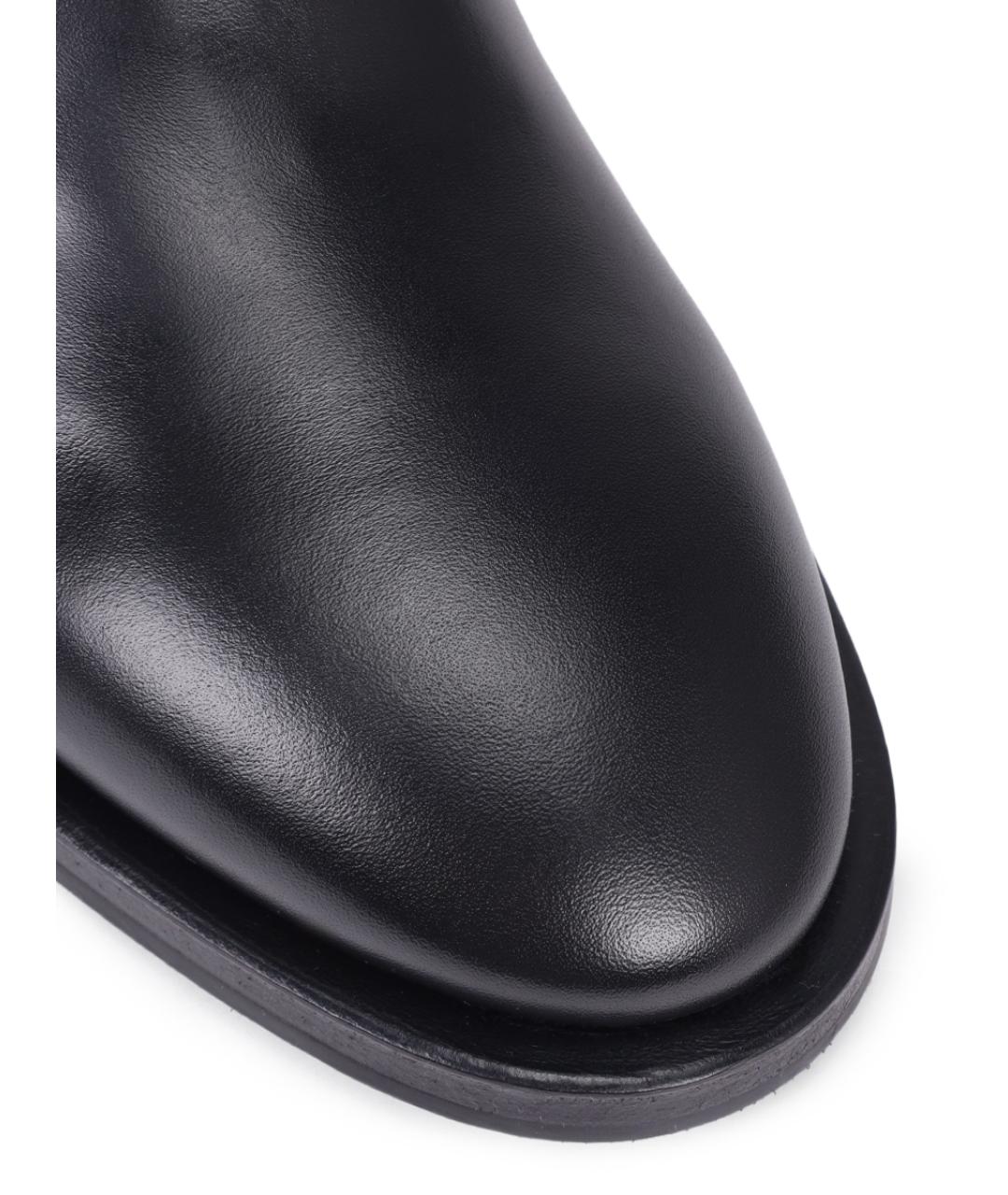 SANTONI Черные кожаные сапоги, фото 5