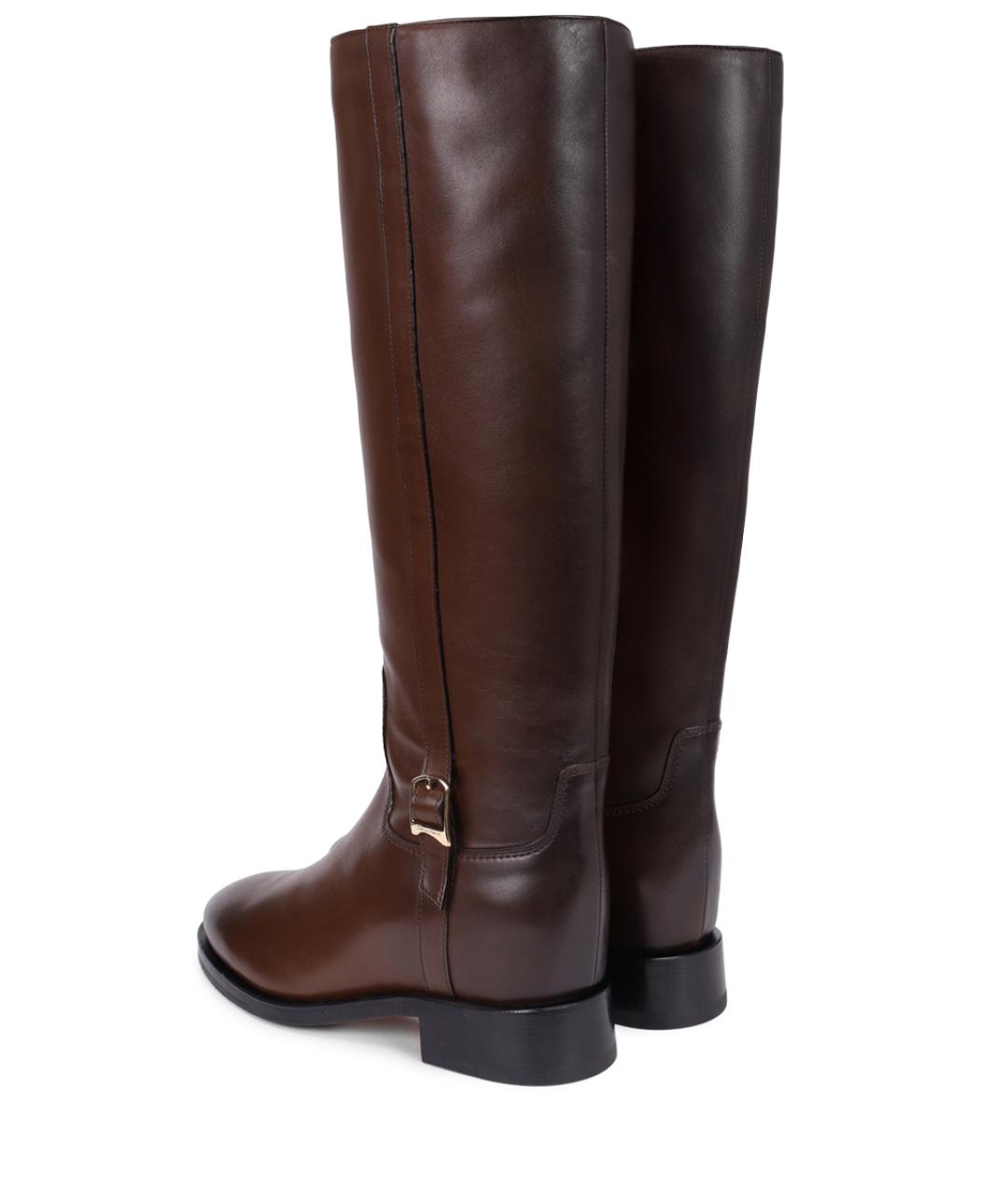 SANTONI Коричневые кожаные сапоги, фото 4