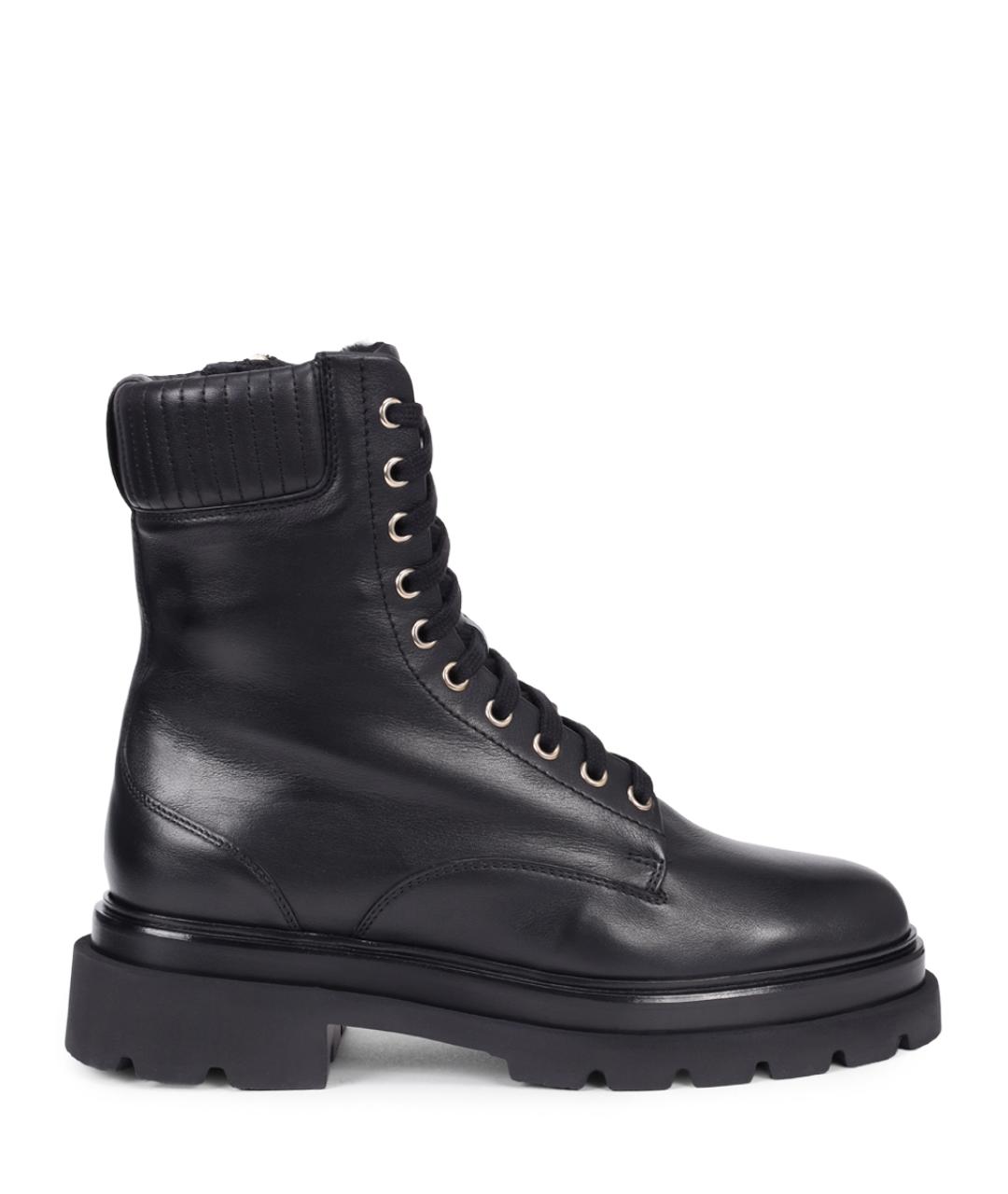 SANTONI Черные кожаные ботинки, фото 1