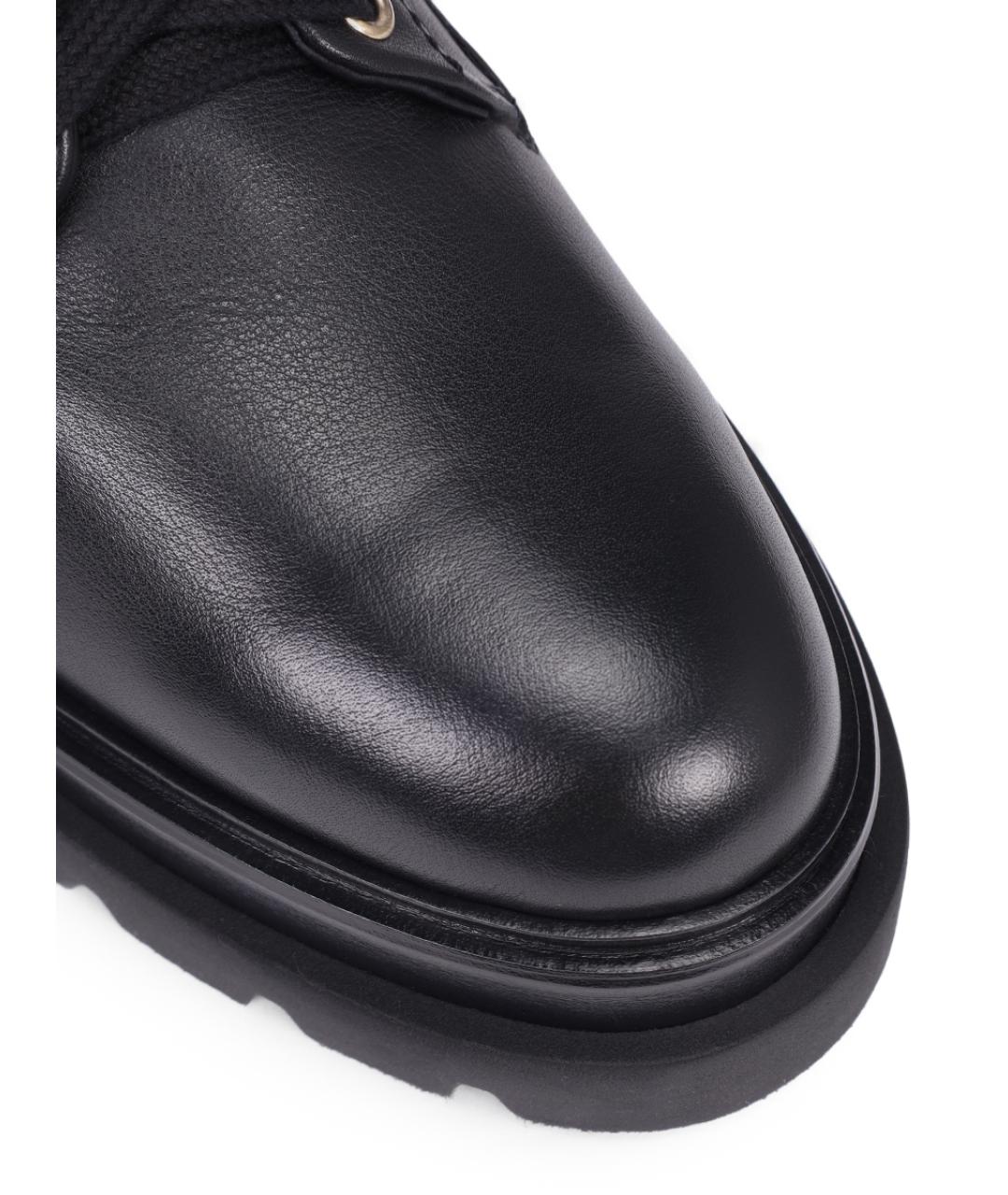 SANTONI Черные кожаные ботинки, фото 5