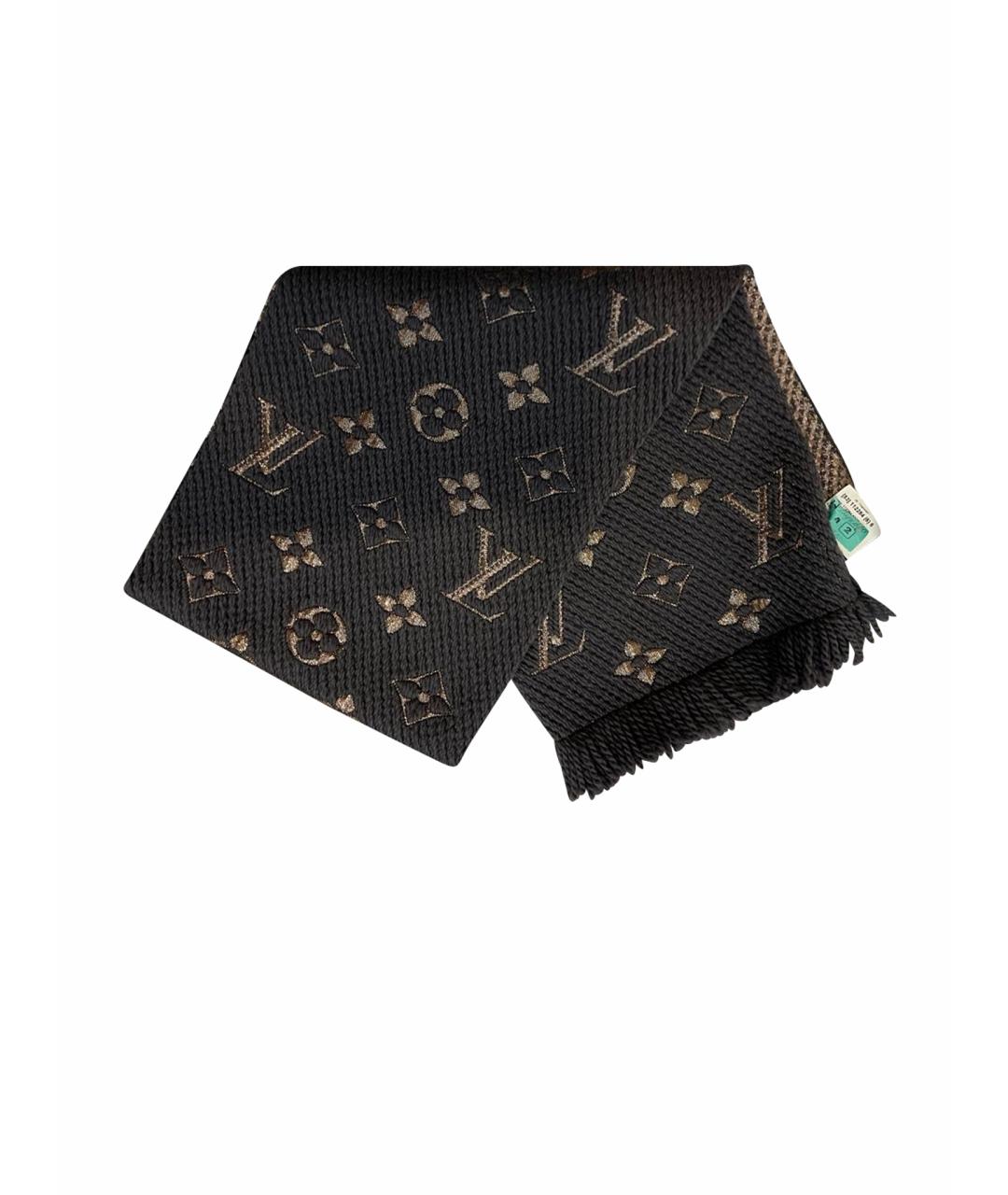 LOUIS VUITTON Серый шерстяной шарф, фото 1