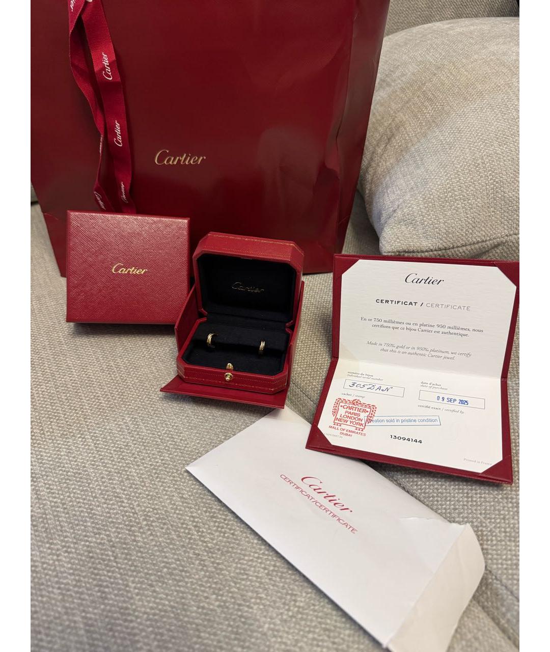 CARTIER Желтые серьги из желтого золота, фото 8