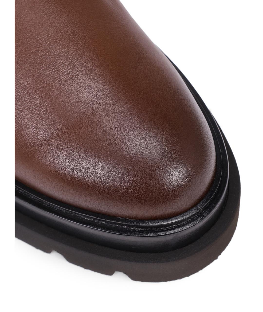 SANTONI Коричневые кожаные ботинки, фото 5