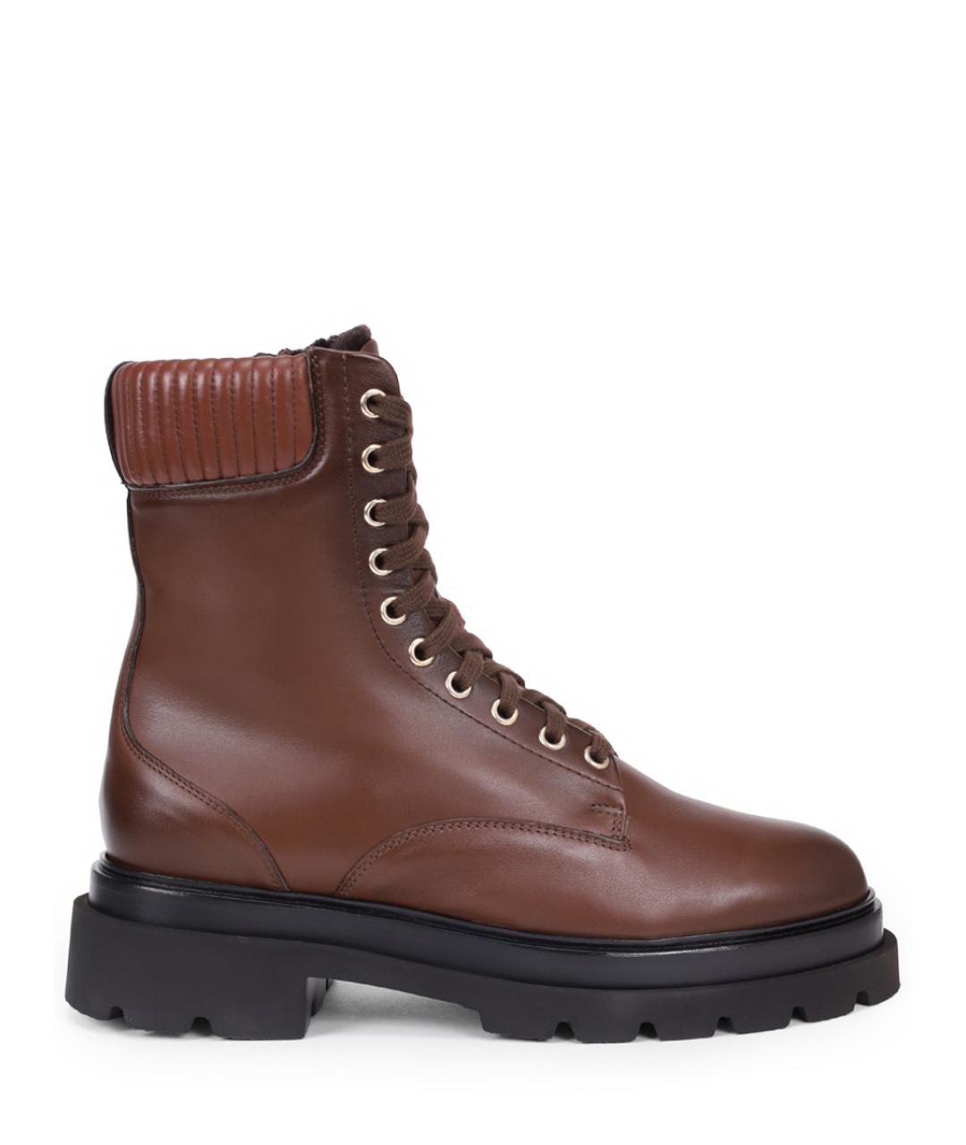 SANTONI Коричневые кожаные ботинки, фото 1