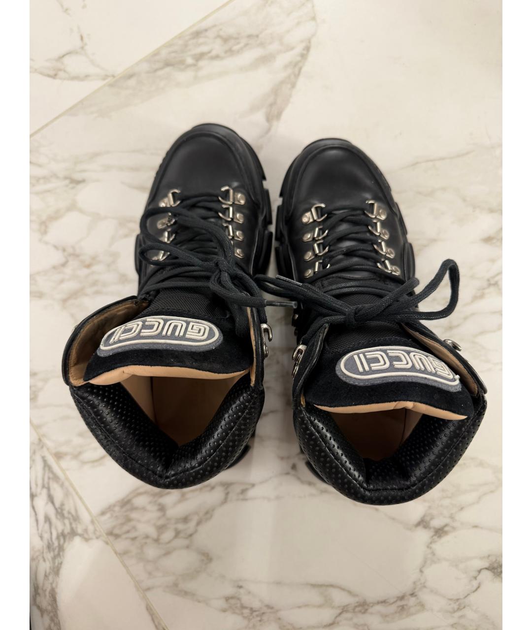 GUCCI Черные кожаные ботинки, фото 7