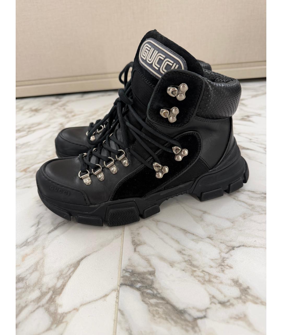 GUCCI Черные кожаные ботинки, фото 8
