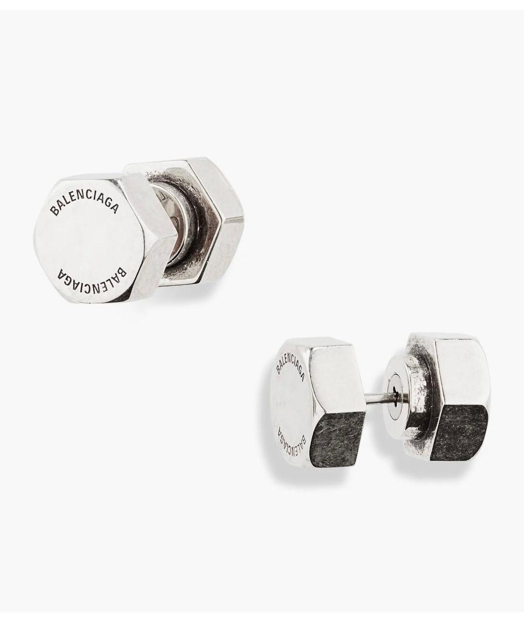 BALENCIAGA Серебряные латунные серьги, фото 6