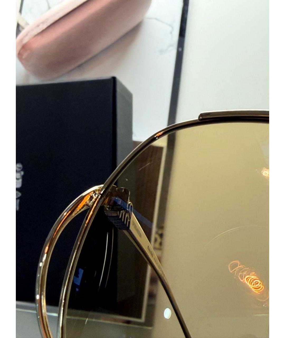 MIU MIU Желтые металлические солнцезащитные очки, фото 6