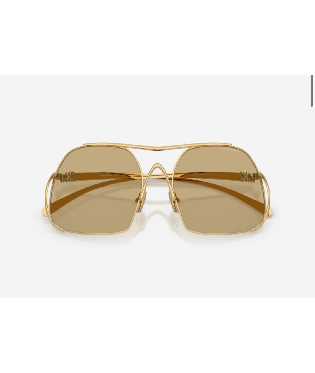 MIU MIU Желтые металлические солнцезащитные очки, фото 7