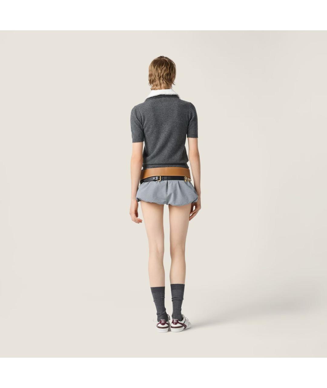 MIU MIU Серая кашемировая футболка, фото 3