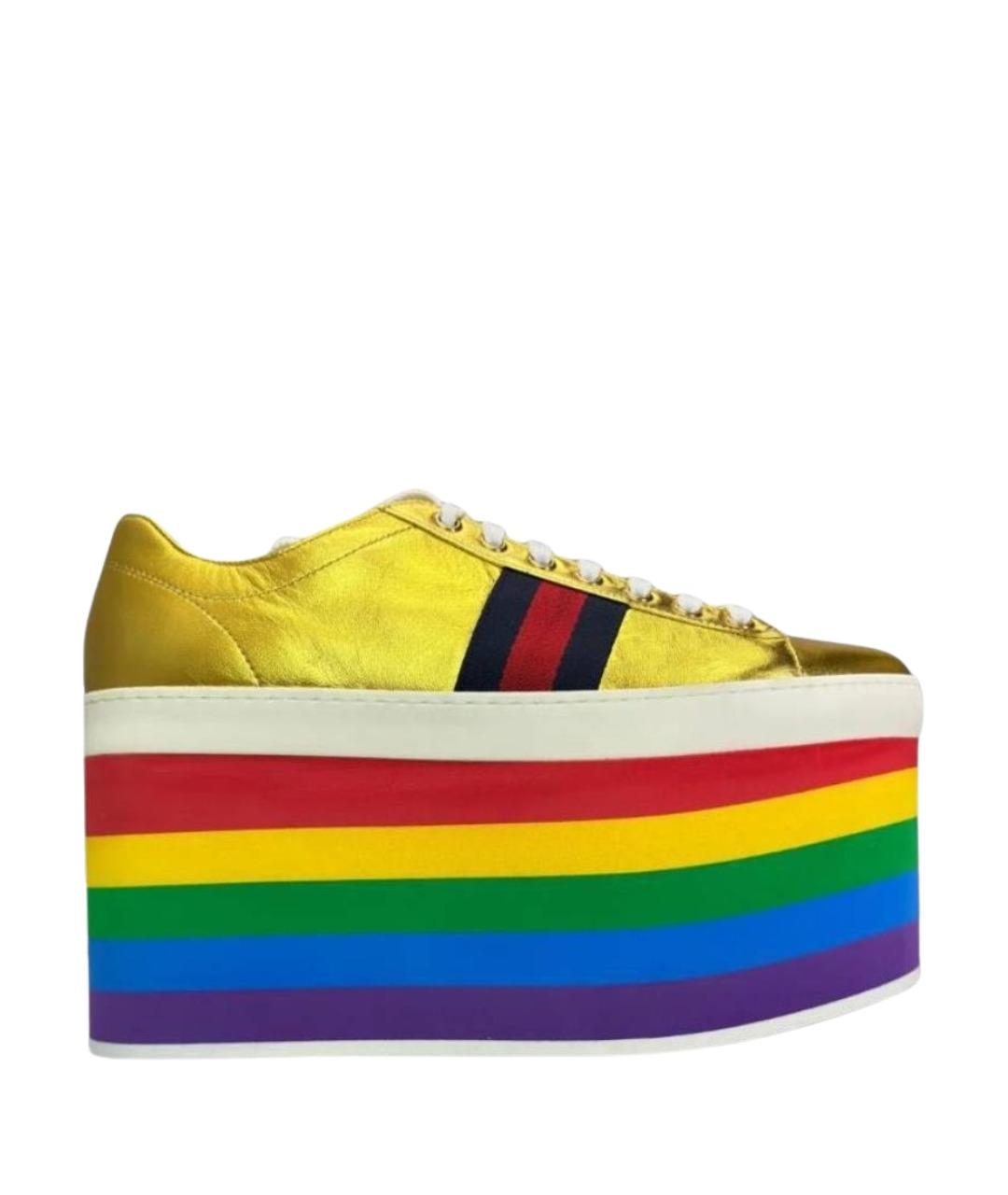 GUCCI Антрацитовые кеды из экзотической кожи, фото 1